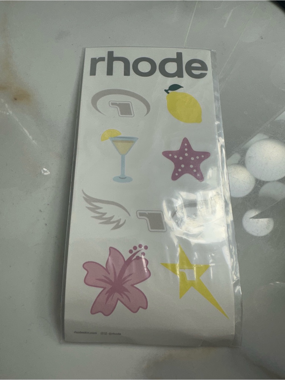 RHODE Yellow & Pink Temporary Party Tattoos